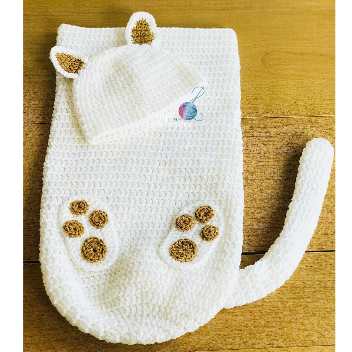 Crochet Cat Baby Cocoon