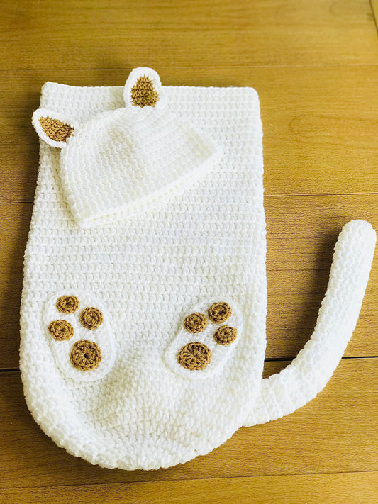 Crochet Cat Baby Cocoon