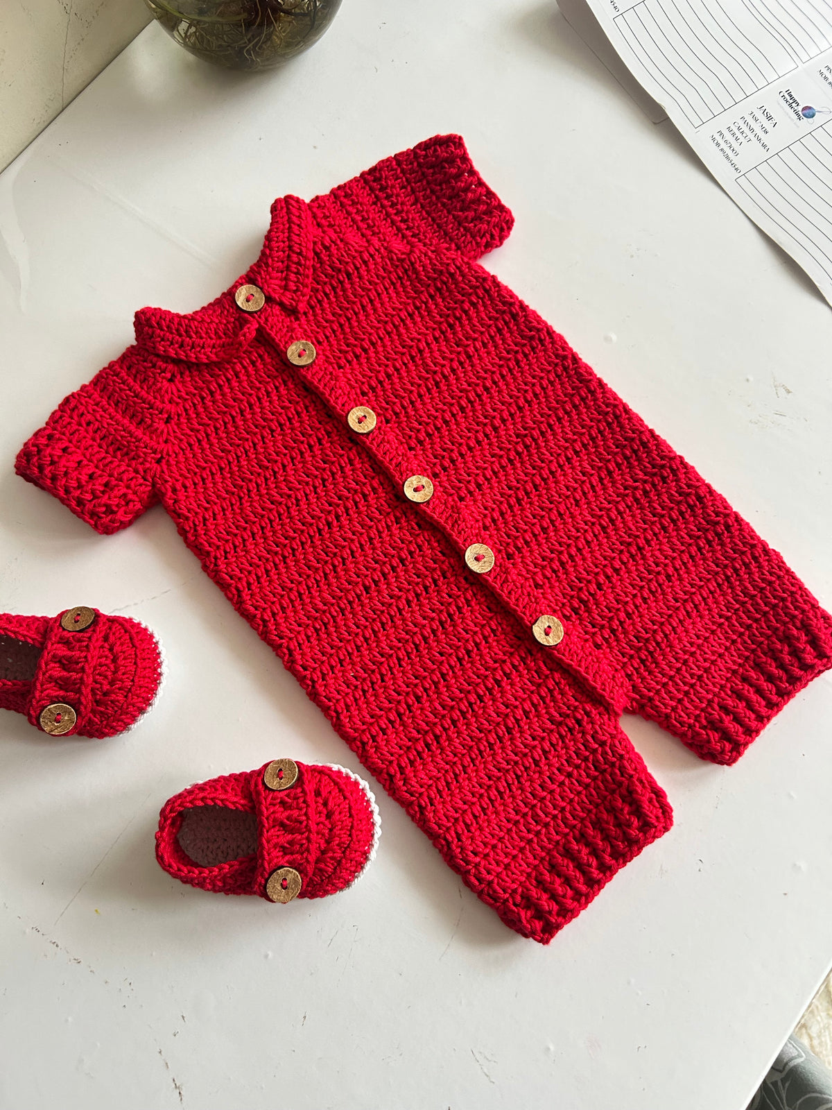 Cotton & Acrylic Short Romper