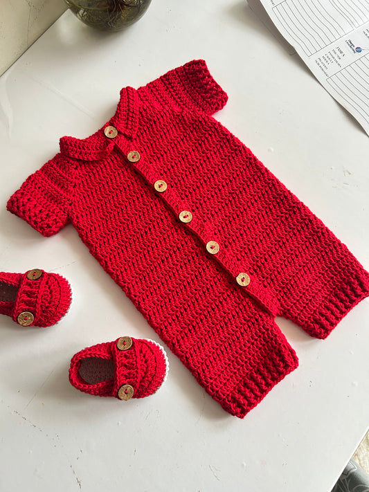 Cotton & Acrylic Short Romper