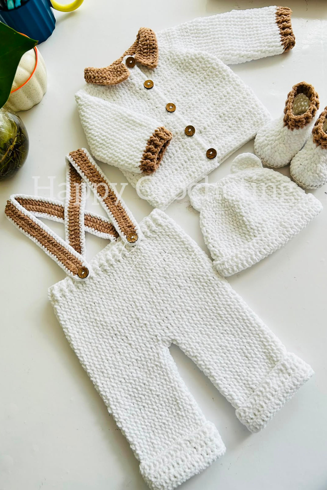 Velvet Yarn Romper Set