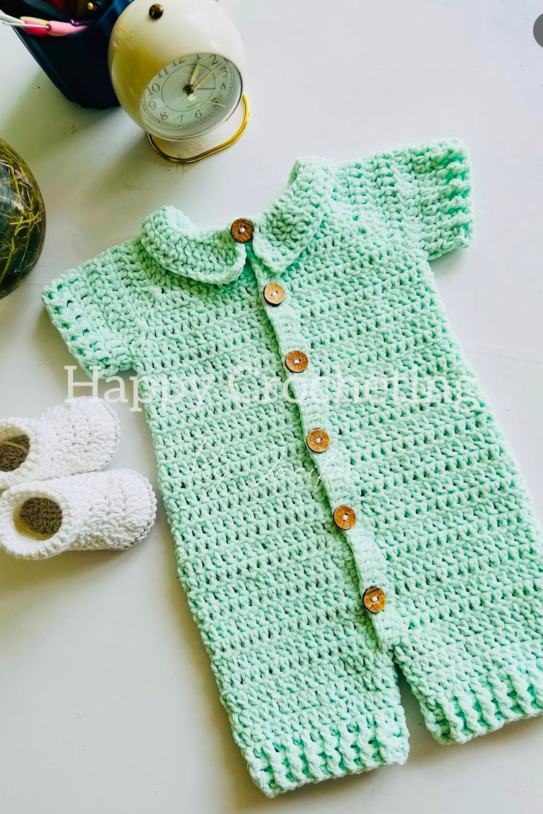 velvet yarn short romper set