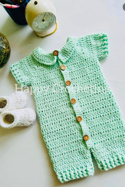 velvet yarn short romper set